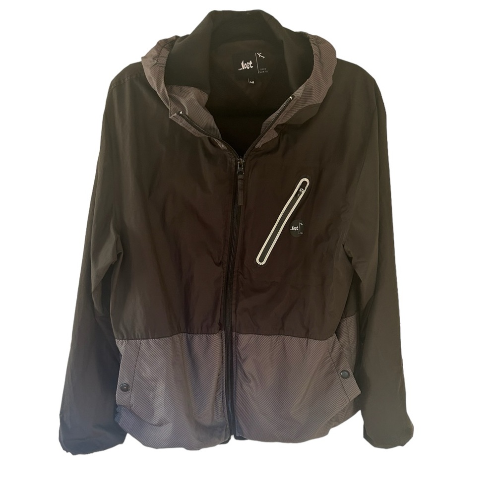 Men's Lost windbreaker. Black and grey. Size Med.      1101